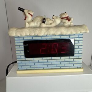 Vintage 1999‎ Coca Cola Polar Bears Alarm Clock Read